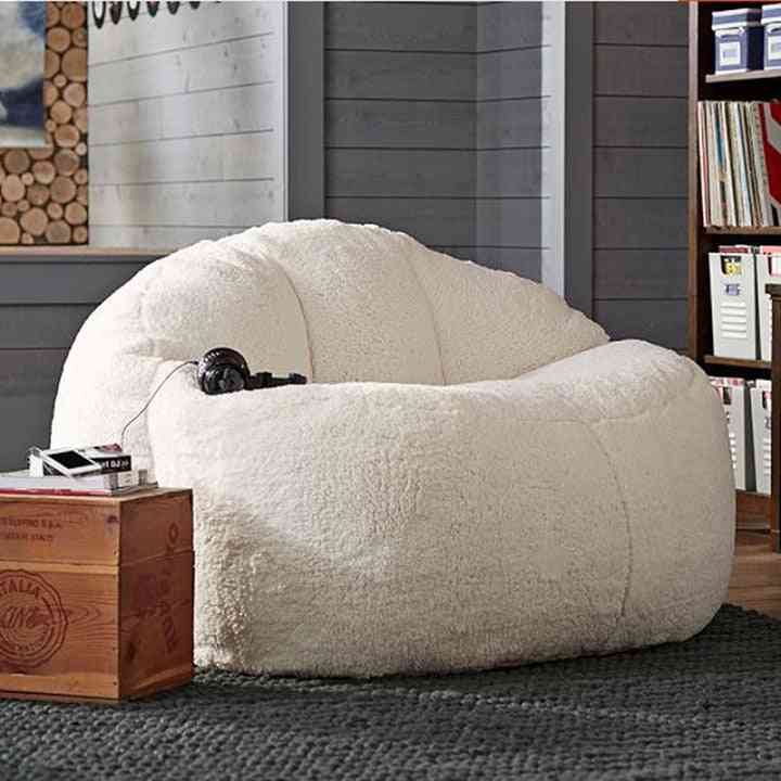 Big Lamb Velvet Bean Bag Sofa Set