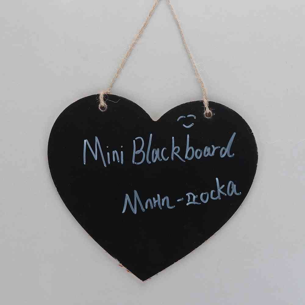Love Heart Shape Vintage Hanging Wood Blackboard