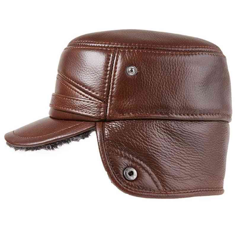 Men's Winter Hats Leather Caps