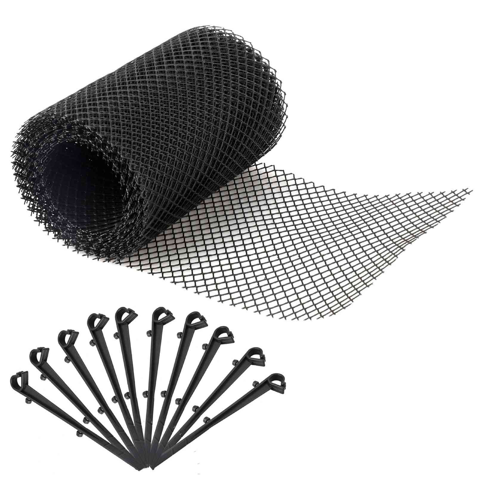 Stops Leaves Drain With Stakes Mesh Cover, Flexible Gutter Guard, Cleaning Tool