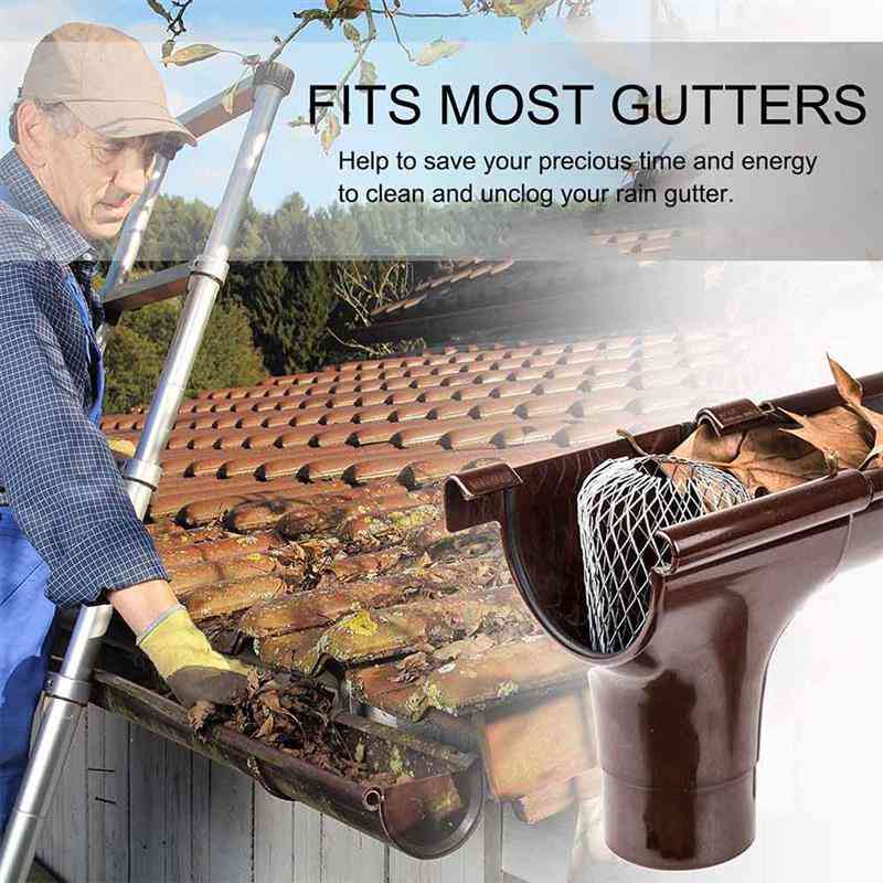 Roof Gutter Leaves Debris Filter, Aluminum Strainer Stops Blockage, Drain Net Cover