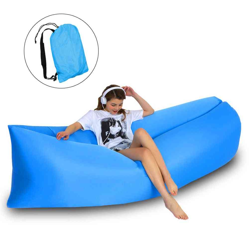 Portable- Folding Inflatable Beach, Camping Sleeping Air Sofa, Lounger Bed