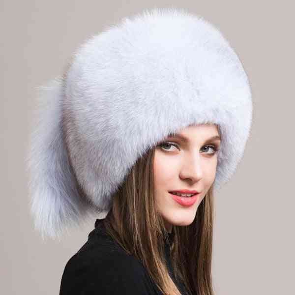 Zimski novi klobuki, princeski klobuk iz naravnega lisičjega krzna