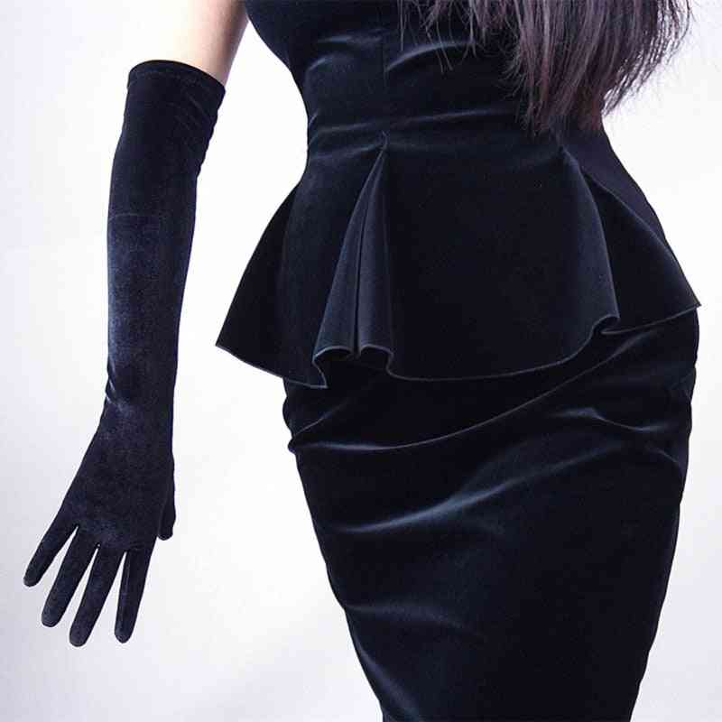 Female Winter Full Finger Velvet Gloves