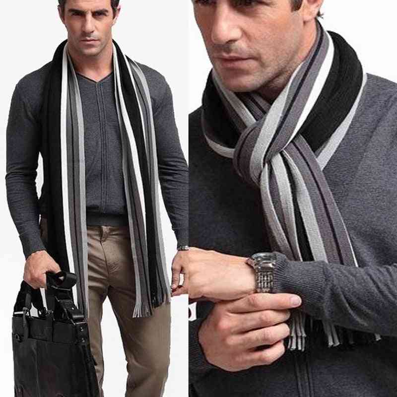 Fashion Winter Scarf For Men, Striped Scarf