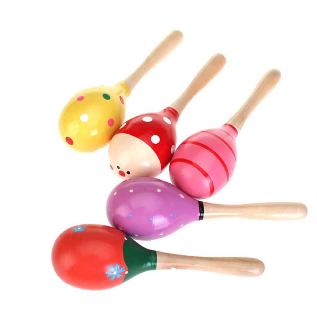 Colorful Baby Lightweight Cute Wooden Egg Rattles