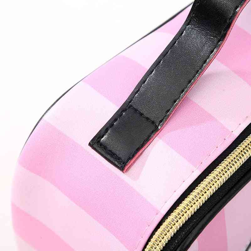 Leather Women Cosmetic Bag, Travel Toiletry Bag