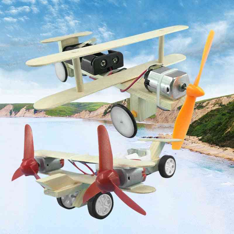 Airplane Kids Wooden Puzzles Helicopter Students Handmade Model.