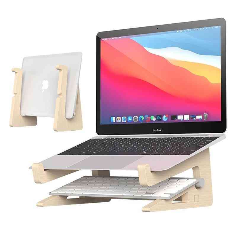 Wood Laptop Holder Increased Height Storage Stand For Macbook