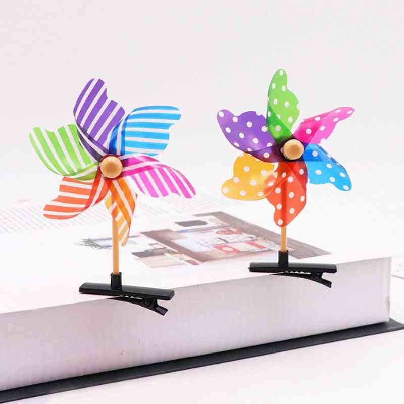 Mini Flower Windmill, Stretch Hairpin, Headdress For, Small, Decorative Kids Headwear Decoration
