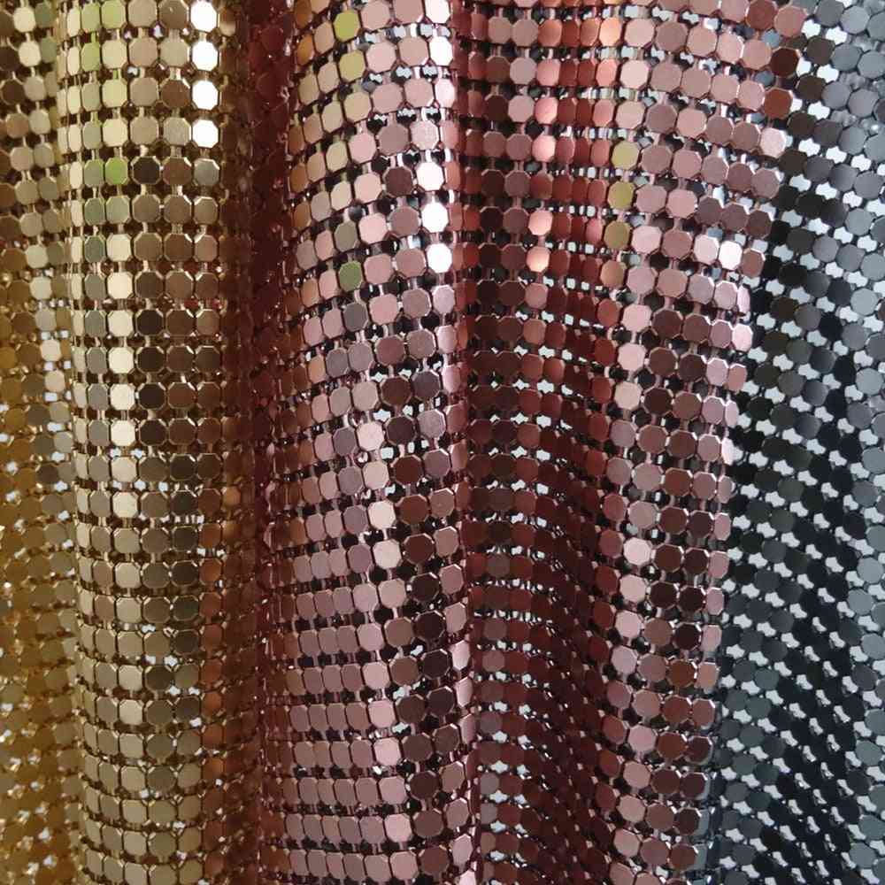 Shimmering Metallic Fabrics With Aluminum Square Sequin