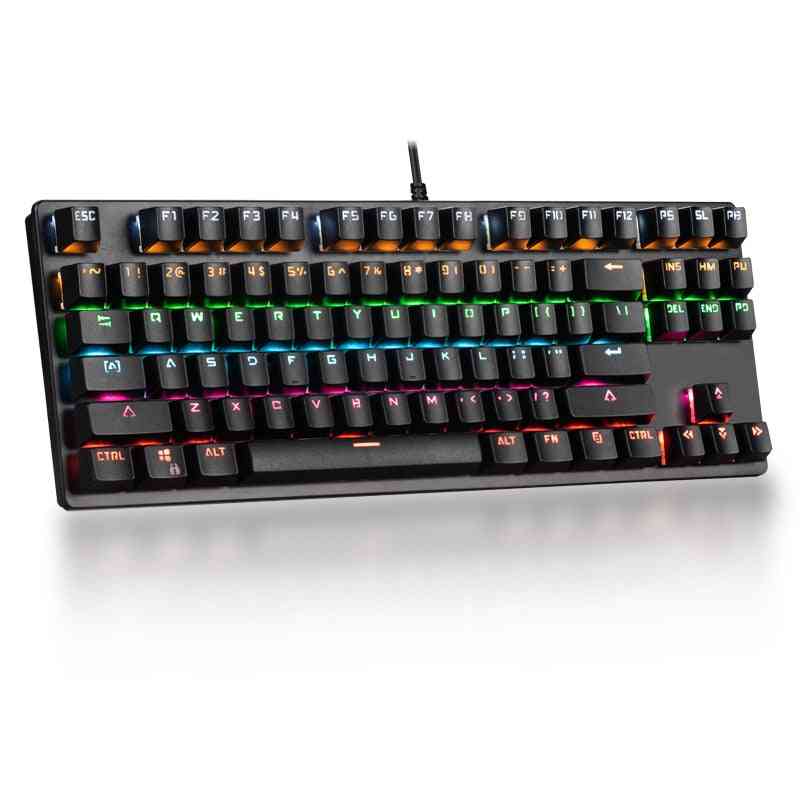 87-key Anti-ghosting, Rgb Mix Backlit, Gaming Mechanical Keyboard