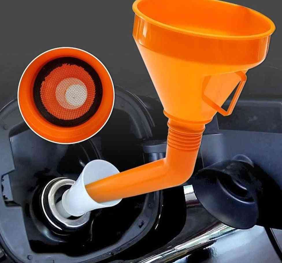 Plastic Filling- Funnel With Strainer Fuel Tank, Pour Oil Tool