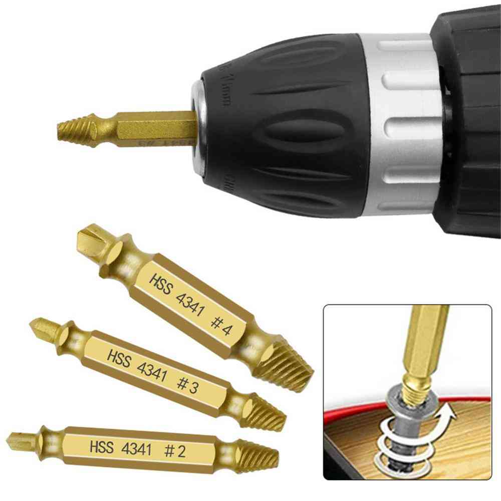 Double-side Broken Bolt, Remover Screw Extractor, Speed Out Drill Tool