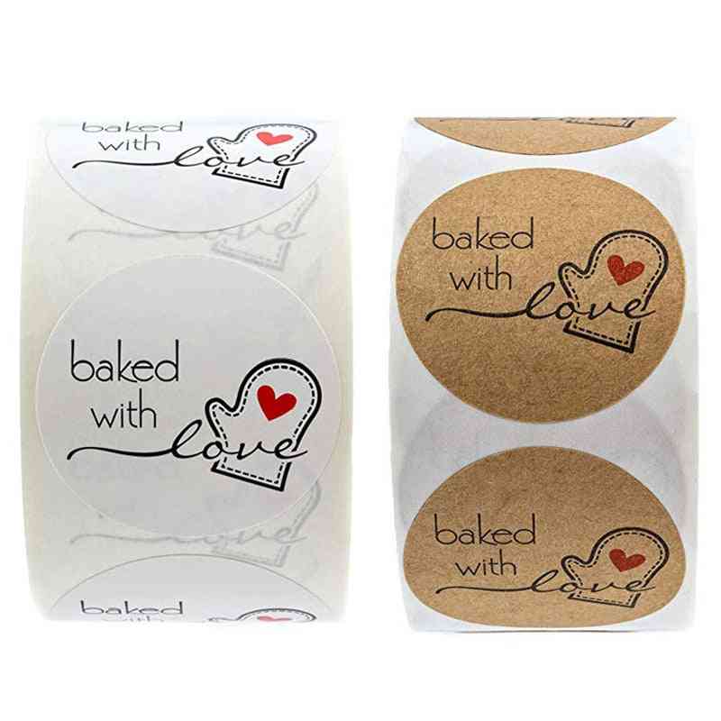 Kraft Paper Baked Love Stickers Scrapbook