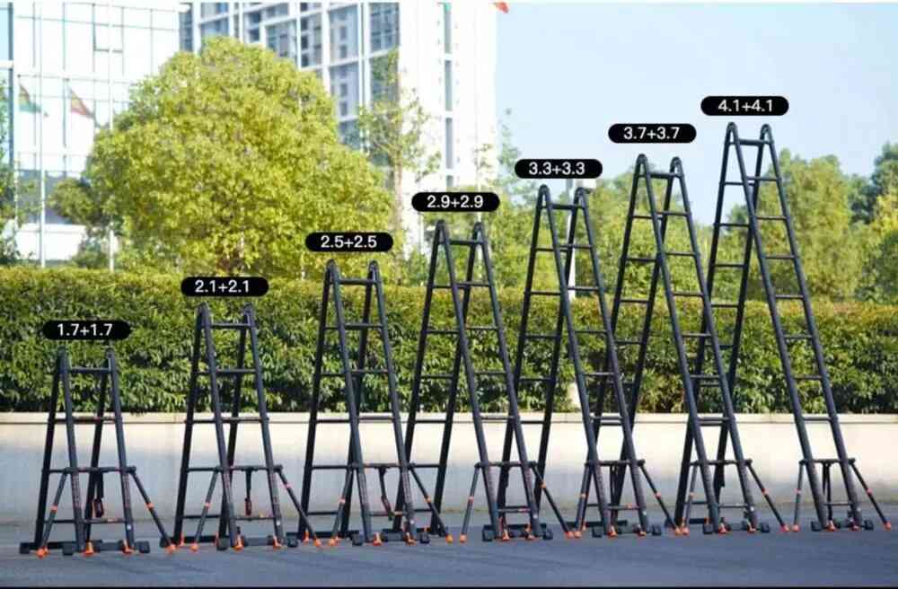 Foldable Deformable Telescopic I-shaped Straight Ladder