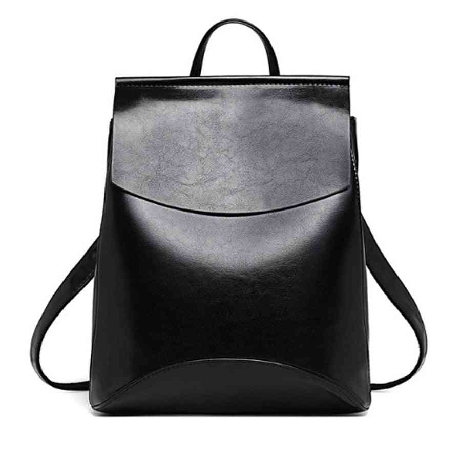 Pu Leather Backpacks For Teenage Female School Shoulder Bag