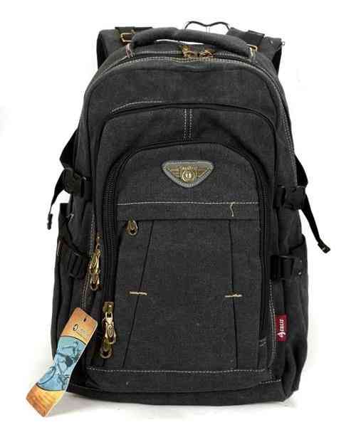 Män - militär ryggsäck i canvas, ryggsäckar med dragkedja för laptop & axelväskor