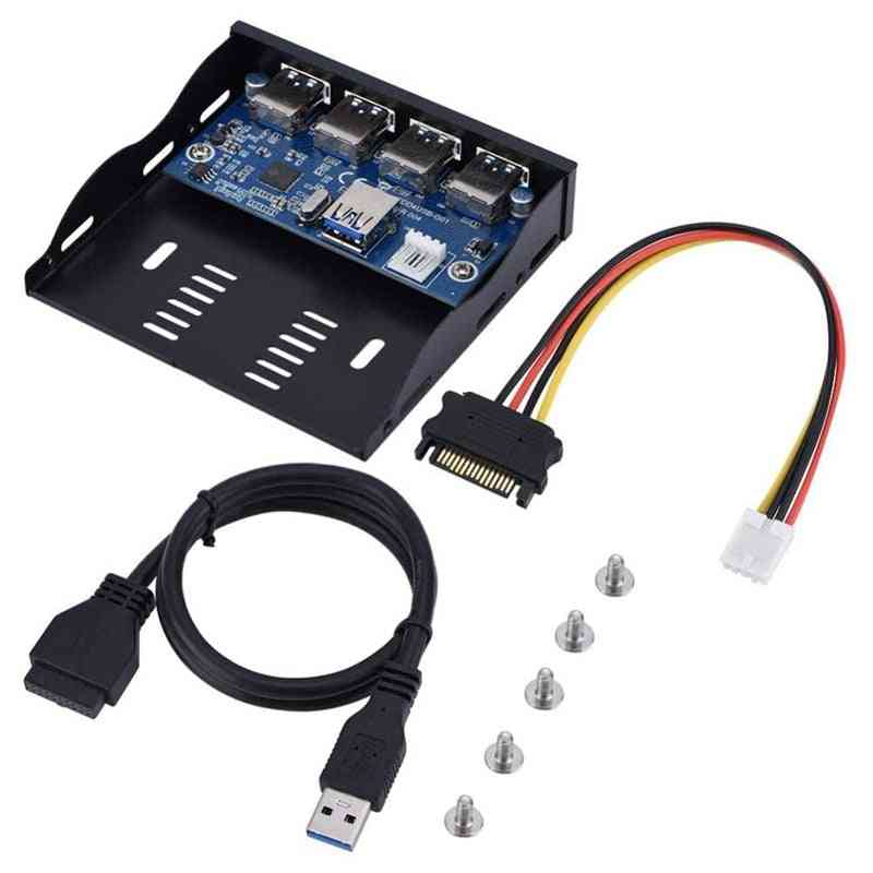 Usb3.0, 19-pin To 4-port, Front Panel Floppy, Hub Expansion Card
