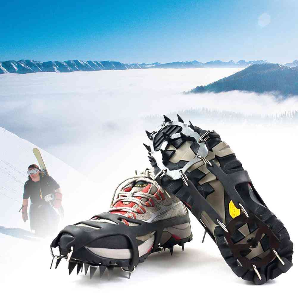 1 Pair 18 Teeth Anti-slip Ice Snow Boot Traction Cleat Spikes Crampon