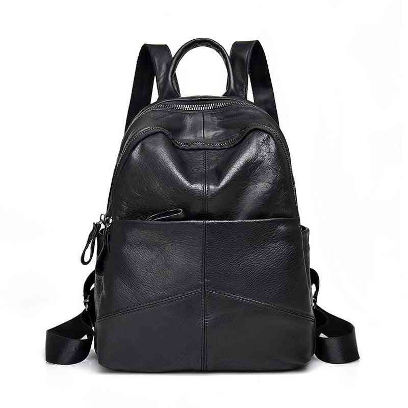 Genuine Leather- Casual Waterproof Real, Cowhide Backpack Bag