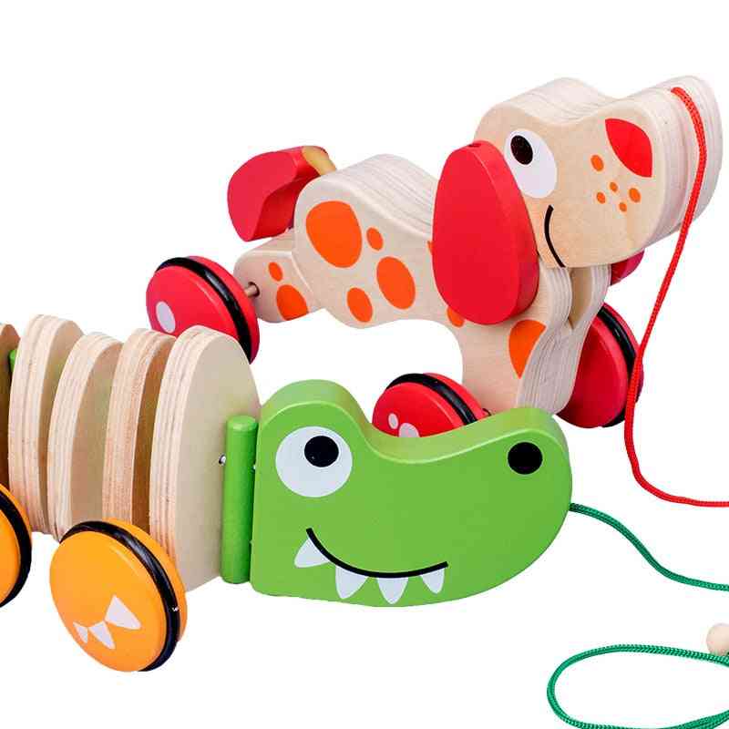 Car Small Dog Crocodile Hand Push Trailer Pull Rope Baby Stroller Toy