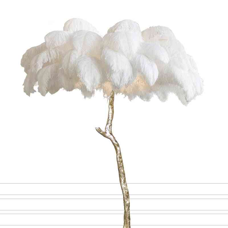 Nordic Luxury Ostrich Feather Standing Floor Lamp