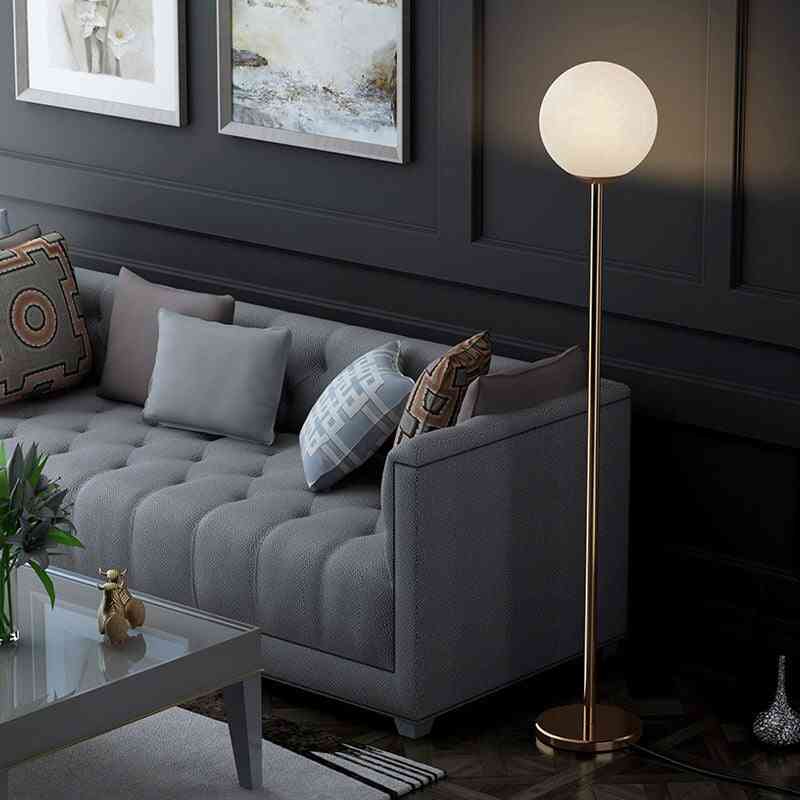 Frosted Glass Ball Standing Lamp E27 Floor Lamp