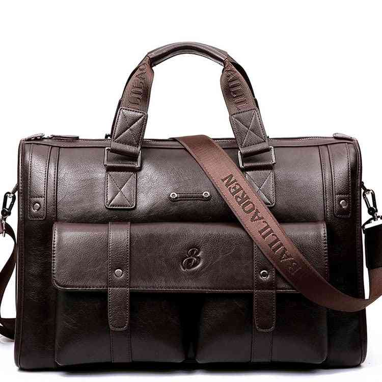 Leather Black Briefcase Business Handbag Messenger Bags