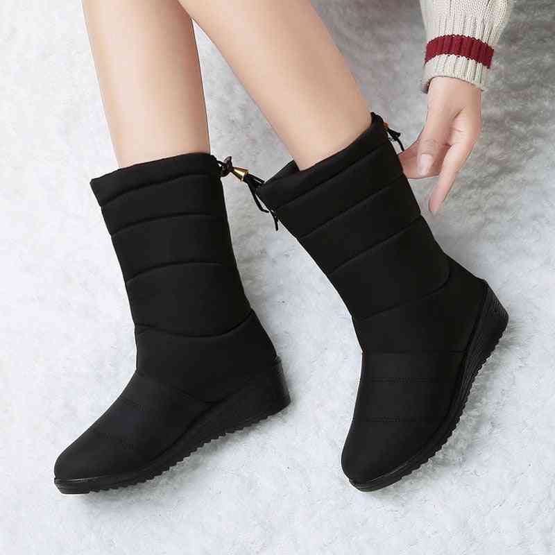 New Mid-calf Winter Platform Waterproof Shoes For Woman