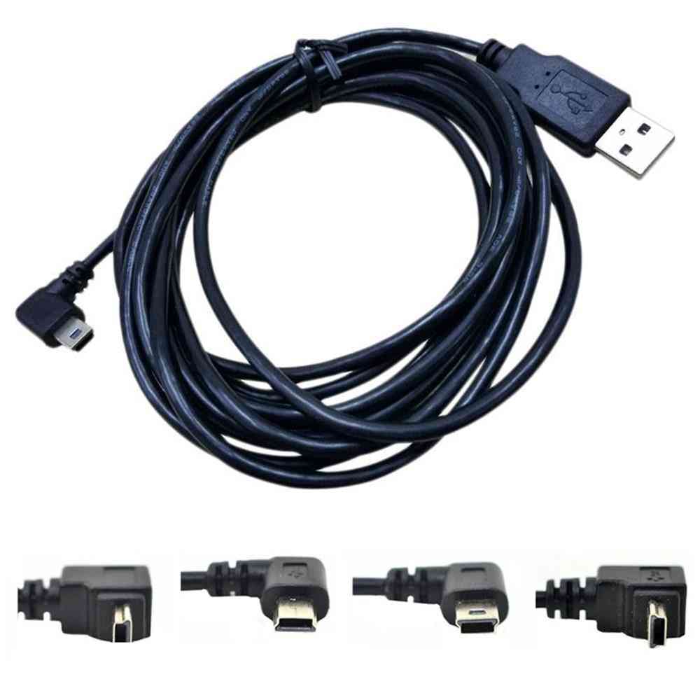 USB datový kabel A samec na mini USB b 5pin samec 90 stupňový adaptér nabíjení synchronizace