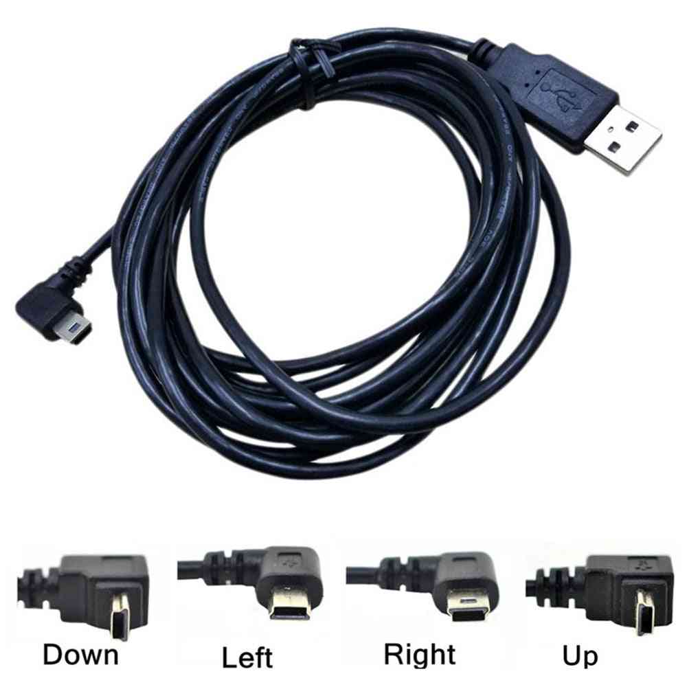 Podatkovni kabel USB moški na mini usb b 5pin moški 90 -stopinjski adapter za sinhronizacijo polnjenja