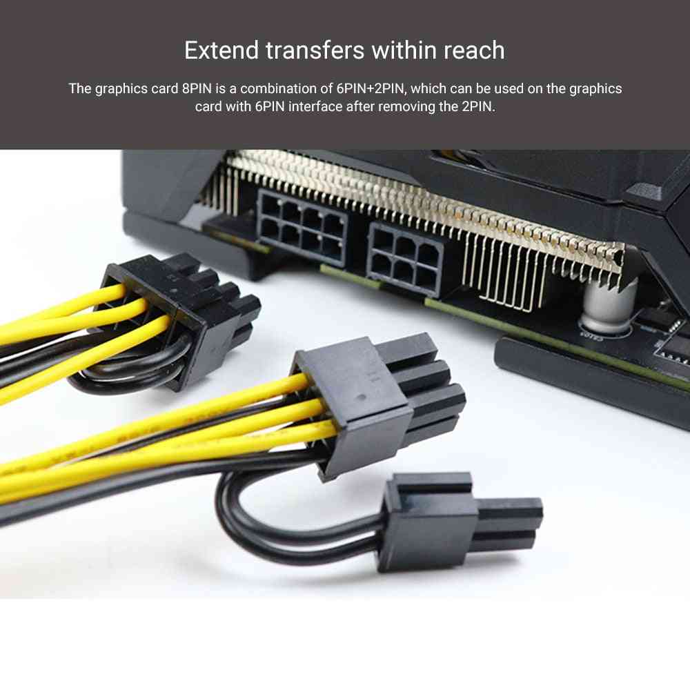 Pci Express To Dual Pcie 8 (6+2) Pin Cable Motherboard Graphics Card Pci-e Gpu Power Data Splitter