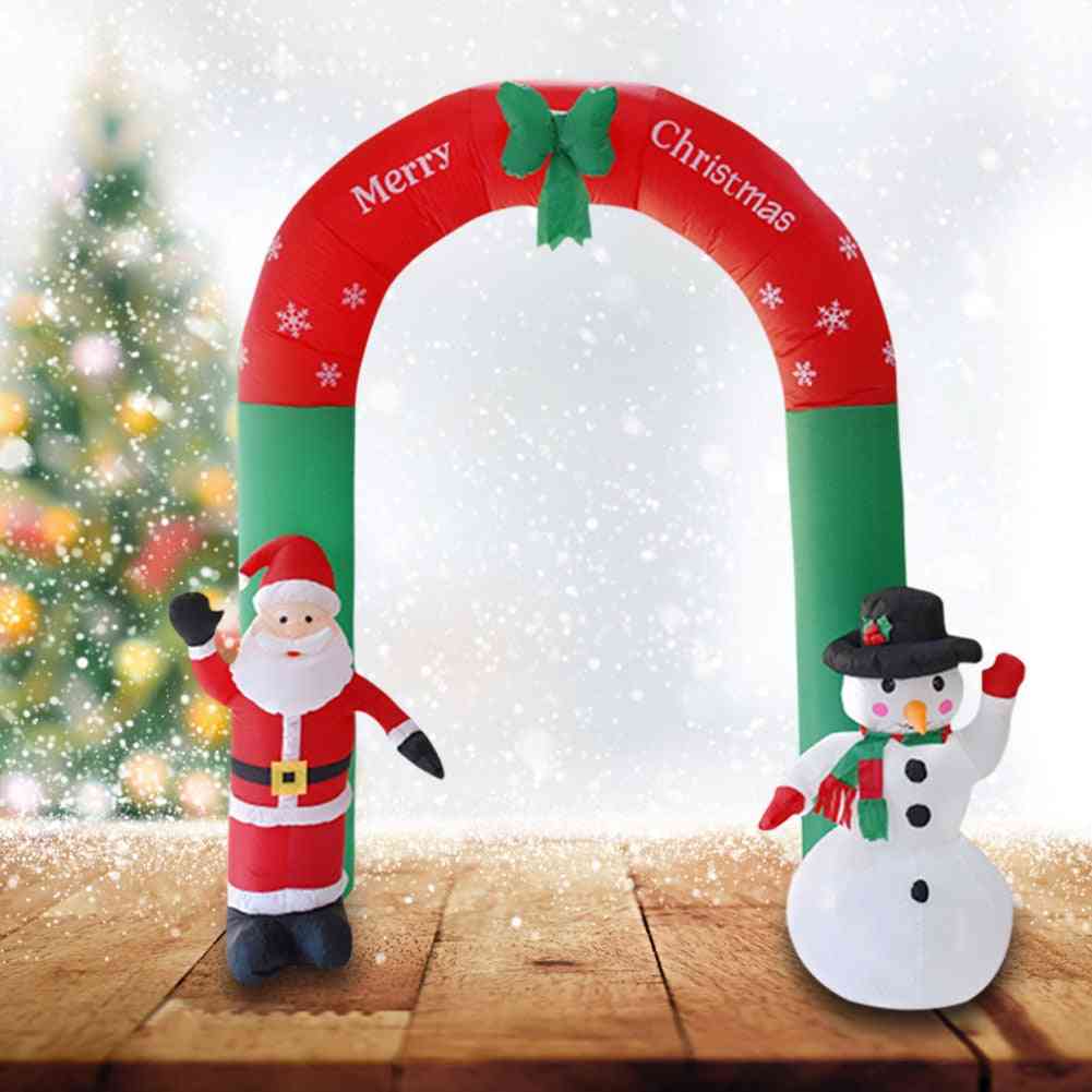 Led Archway Yards, Arch With Santa Claus Snowman, Outdoor Classic