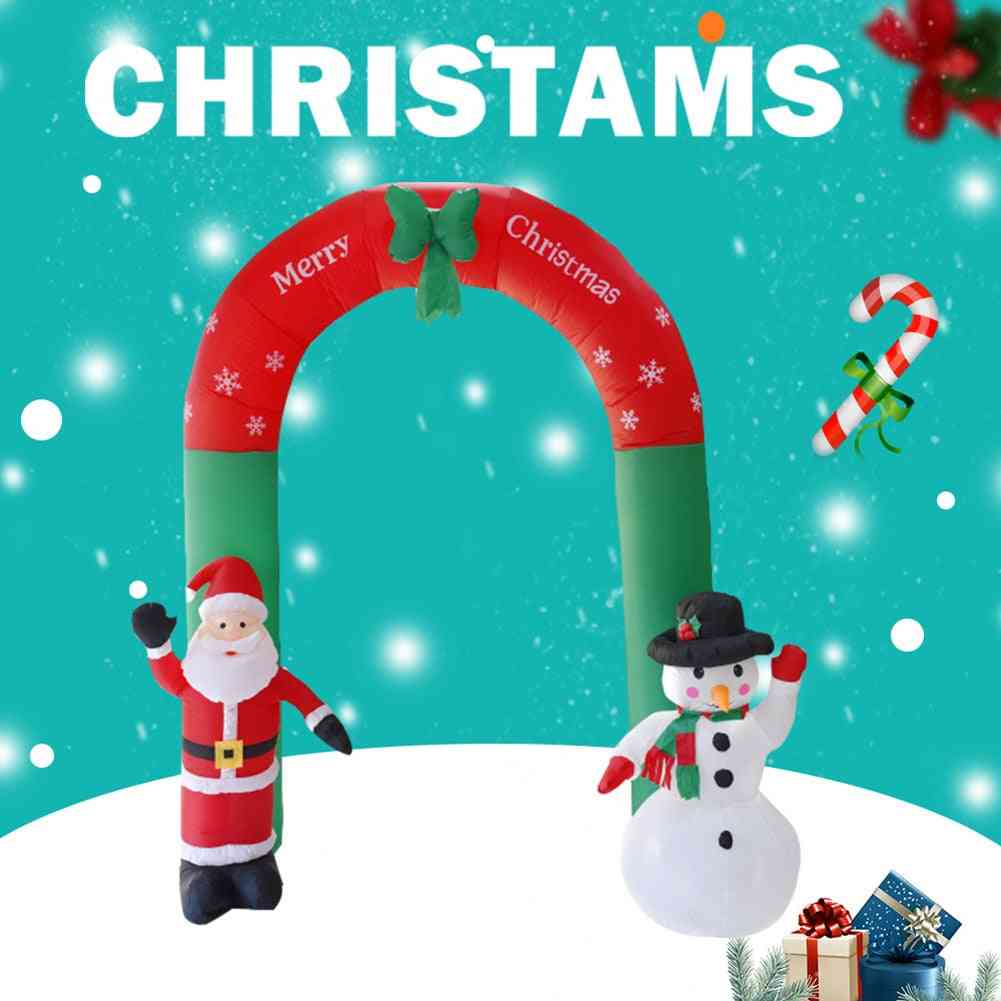 Led Archway Yards, Arch With Santa Claus Snowman, Outdoor Classic