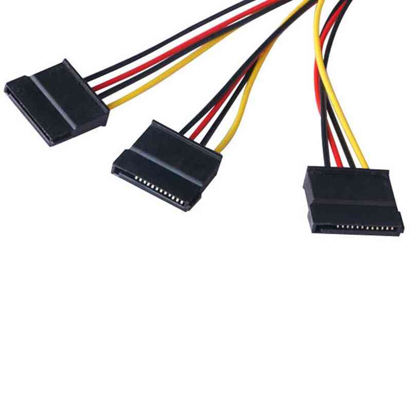 4 Pin Ide Molex To 3 Serial Ata Sata Power Splitter Extension Cable