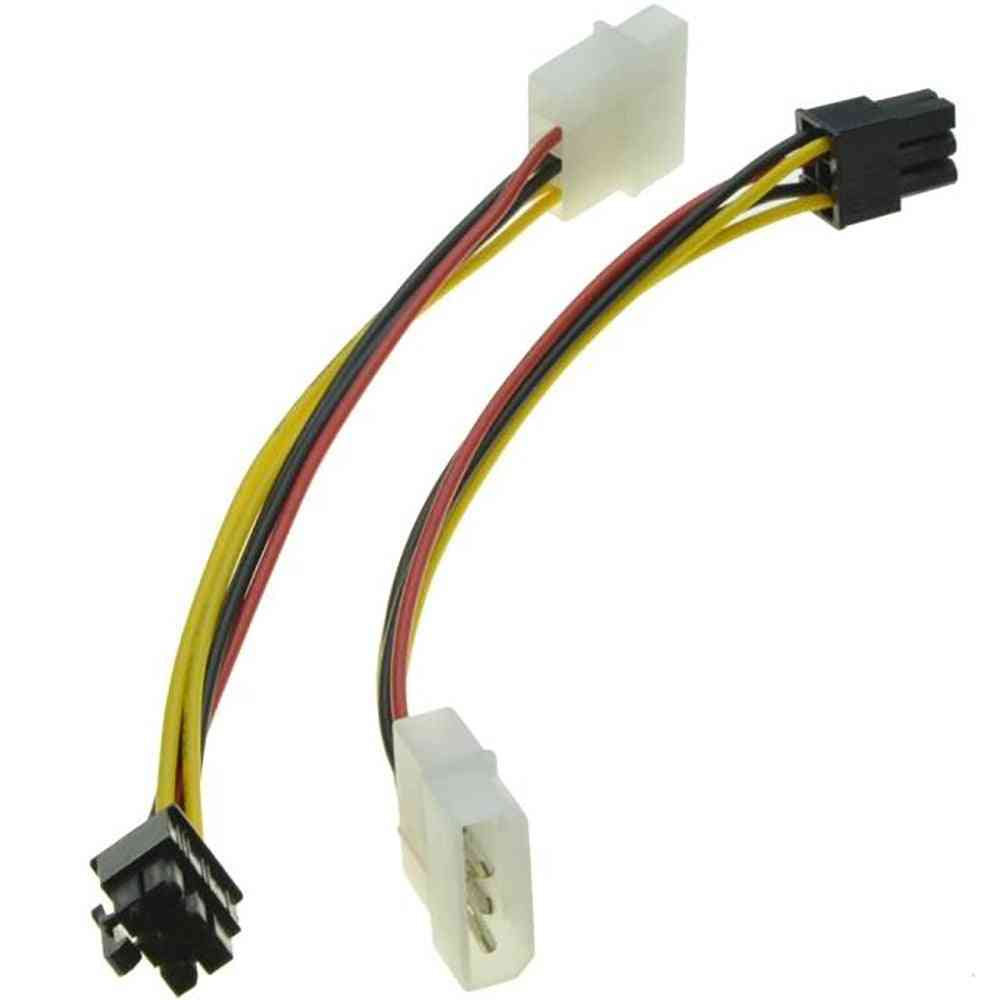 4 Pin Molex To 6 Pin Pci-express Pci-e Video Card Power Converter Adapter Cable