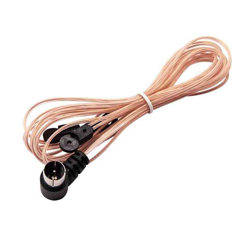 Fm Radio Antenna 75 Ofm Dipole Indoor T Antennas Copper Hd Aerial Receiver Male Type F Connector For Fm Radio Stations Indoor