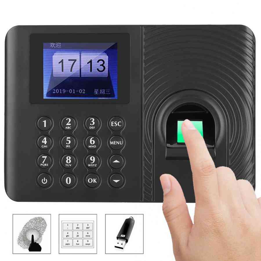 Biometric Fingerprint Punch Time Clock Office Attendance System Machine Reader