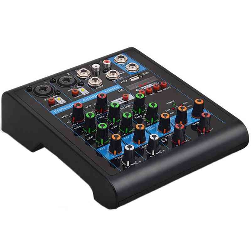 Professional 4-channel Small Bluetooth Mixer With Reverb