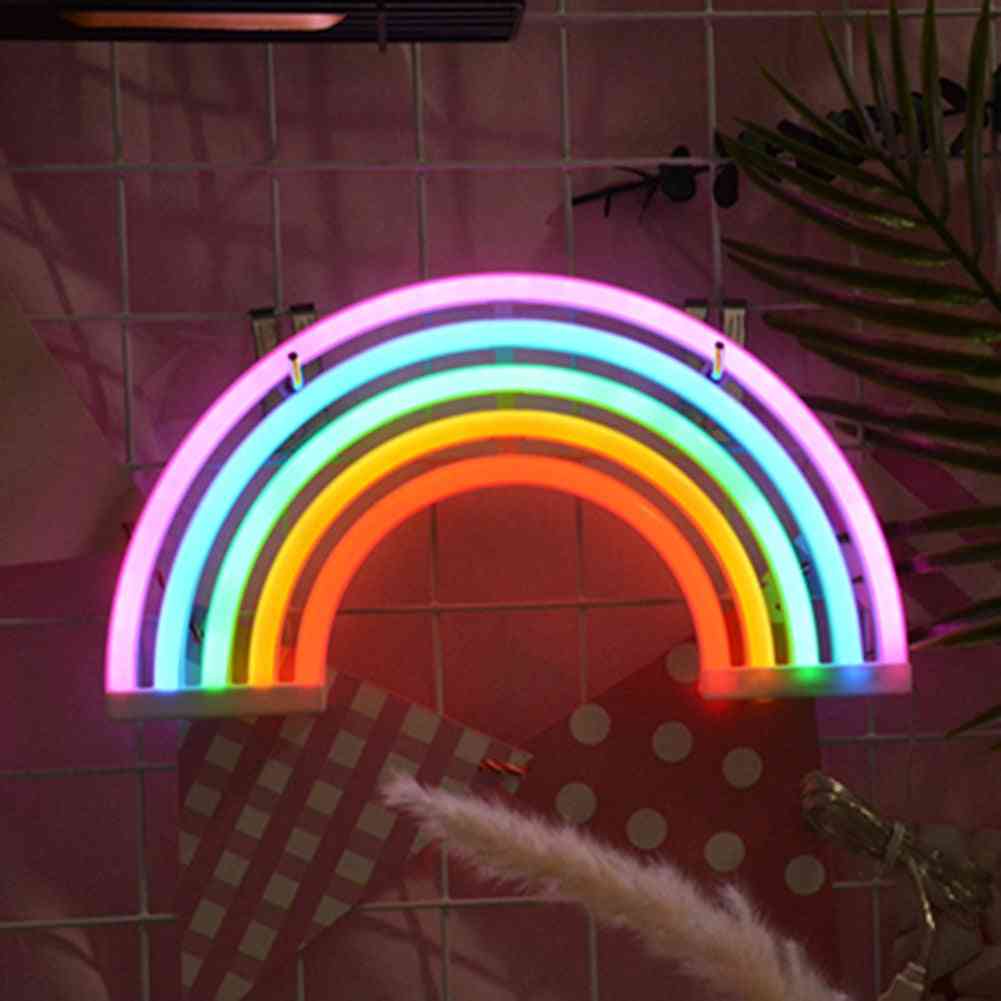 Luce notturna a led al neon a forma di arcobaleno