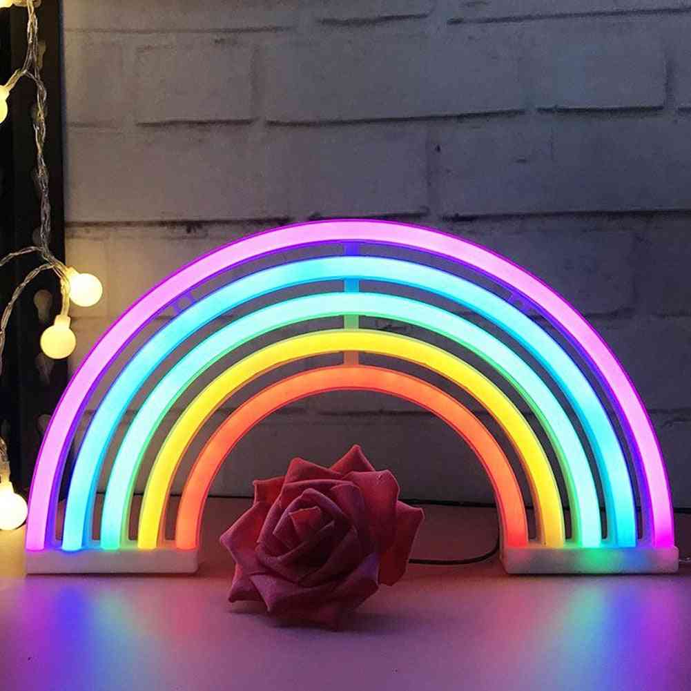 Regnbue form neon ledet nattlys