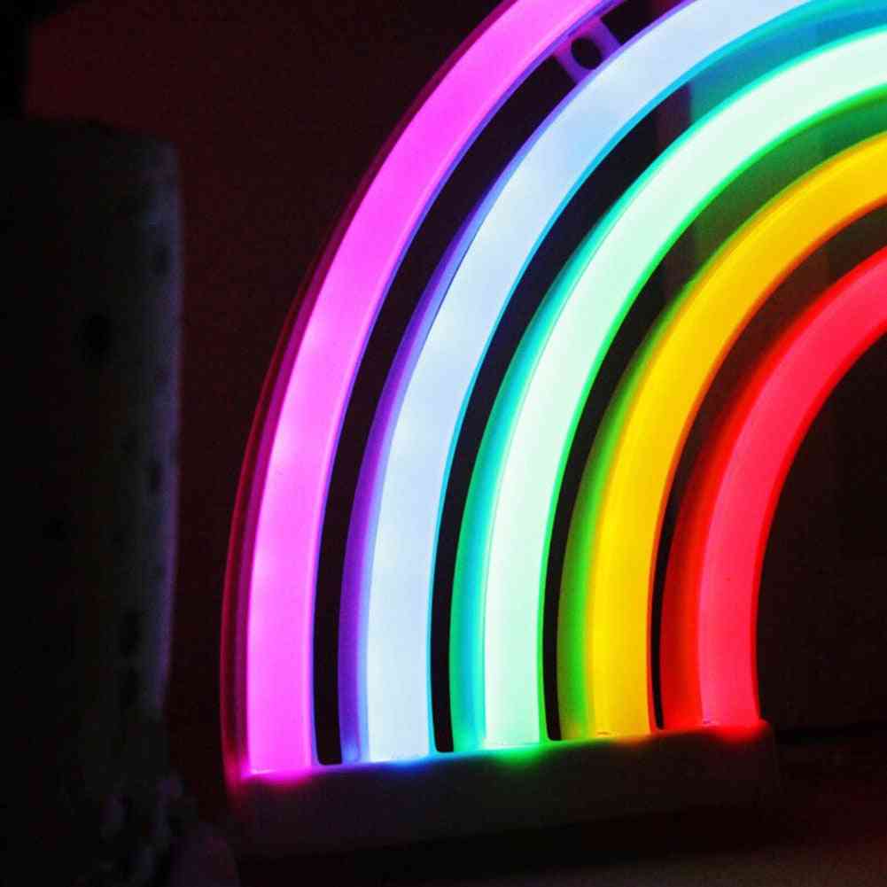 Luce notturna a led al neon a forma di arcobaleno
