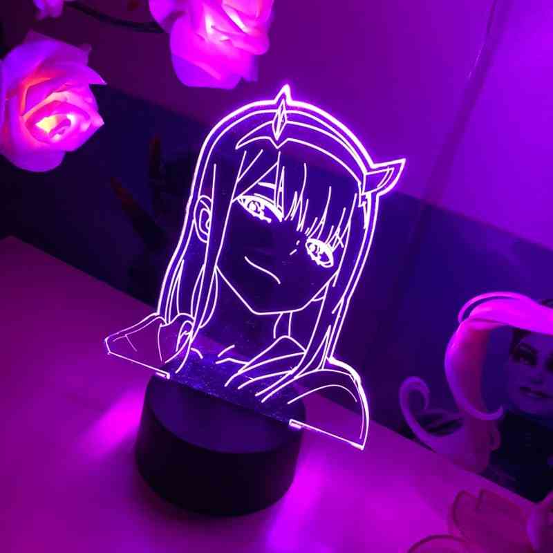 Anime Zero Two Figure 3d Lamp Nightlight