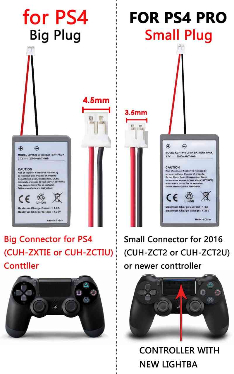 Batteria per sony gamepad ps4 dualshock4 v1 bluetooth wireless controller batterie ricaricabili per gamepad