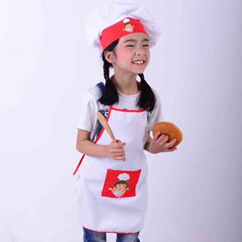 Kids- Cooking Apron, Chef Hat Set Costumes