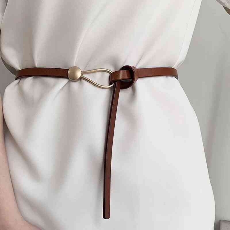 Double-ring Pu Leather- Metal Buckle, Heart Pin, Waist Belts