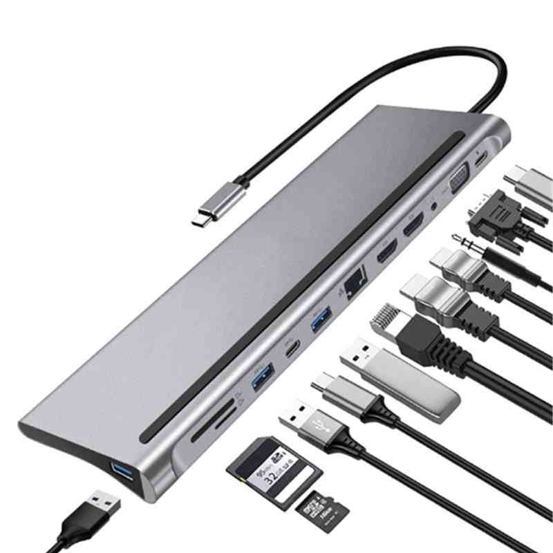 Dual -hdmi-compati dockningsstation för flera USB-nätadapter