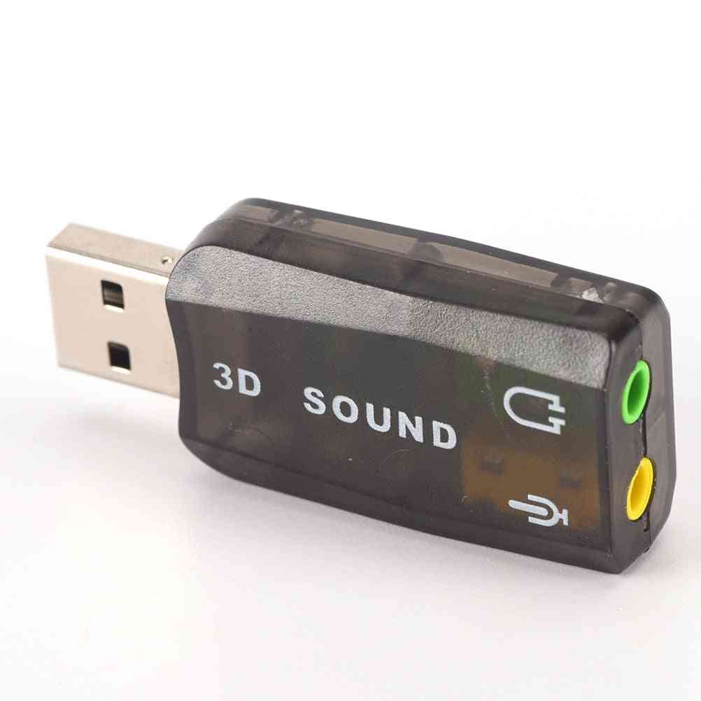 3d Usb Sound Card Usb Audio 5.1 External Usb Sound Card Audio Adapter Mic Speaker Audio Interface For Laptop Pc