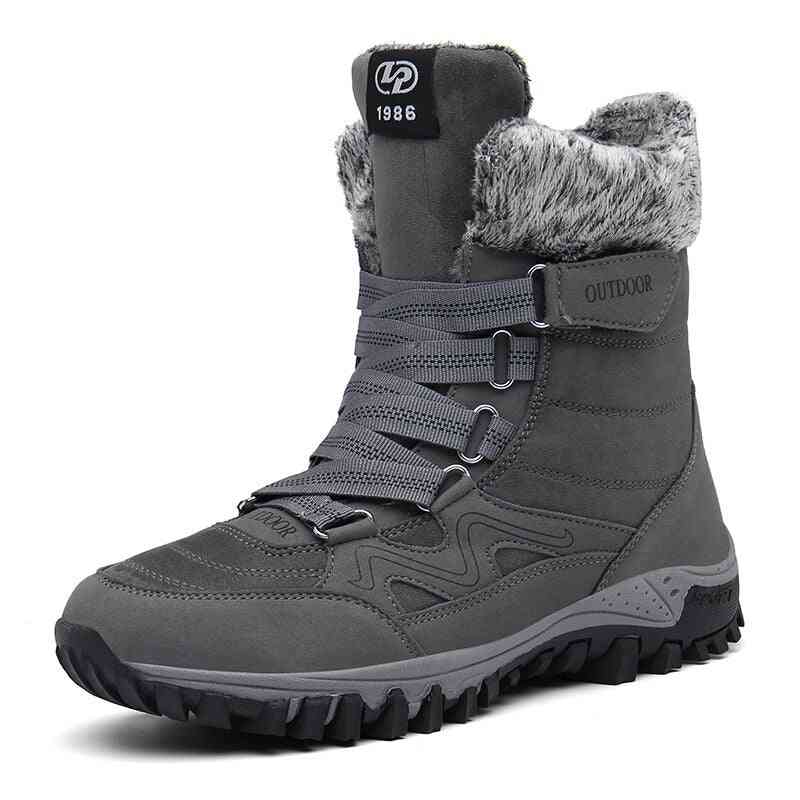 Super Warm Snow Boots, Men Mid-calf Patent Boots